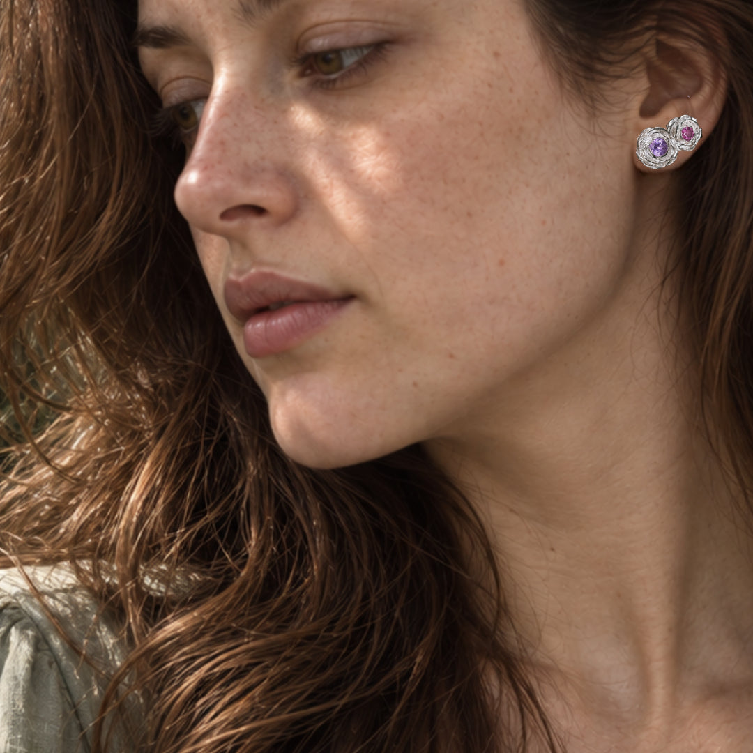 Aros Camelia grande amatista